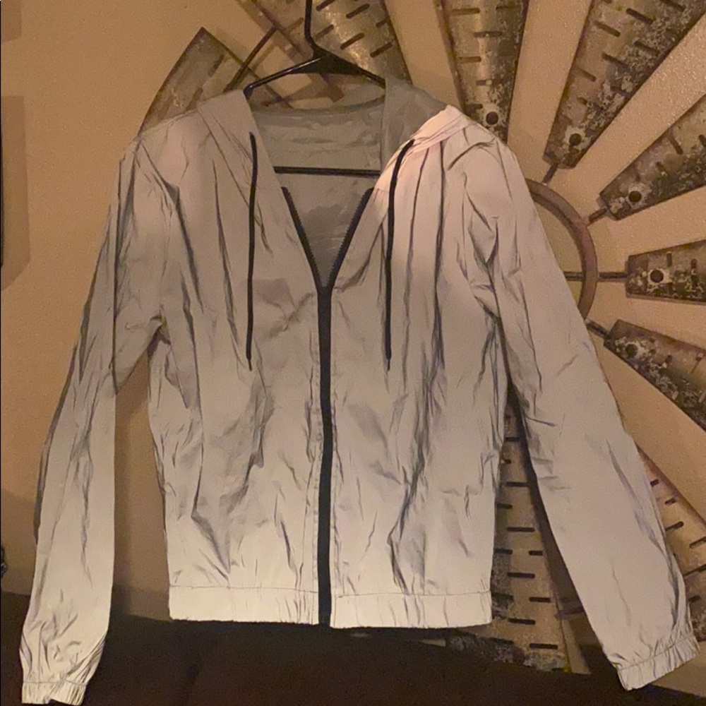 Reflective windbreaker.
